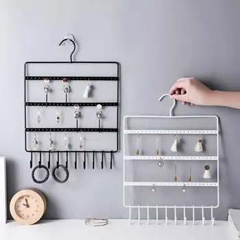 

1/2PC Wrought Iron Creative Wall Hanging Jewelry Display Stand Home Earrings Storage Rack Necklace Jewelry Stand With Free Hook