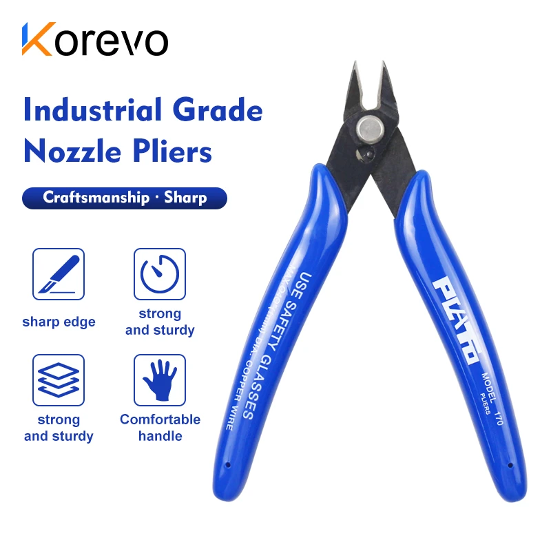 CE3D 170 Flat Pliers Outlet Forceps Electrical Wire Cutting Sturdy Side Clamp