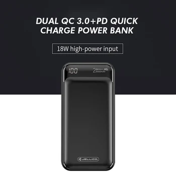 

Jellico Power Bank 20000mAh LED Portable Battery Power Bank PD Fast Quick Charge 12V Powerbank for iPhone Xiaomi mi Power Bank