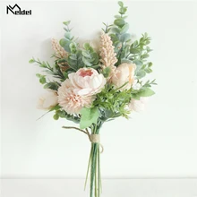 Мелдель лесной стиль цветочный букет Искусственный шёлковый пион счастливый шар цветок Домашнее свадебное украшение невесты букет лист эвкалипта