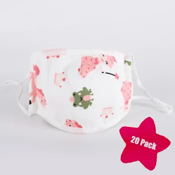 

Fashion Dust Cover Face Maskswashable And Reusable Masks Child Kids Cartoon Print Adjustable 5 Layer Filter Safet Of 20 Pc