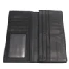 Men Black Long Wallets Stitching Style 100% Genuine Leather Wallet Men's Credit Card Travel Hand Purse For Man 5