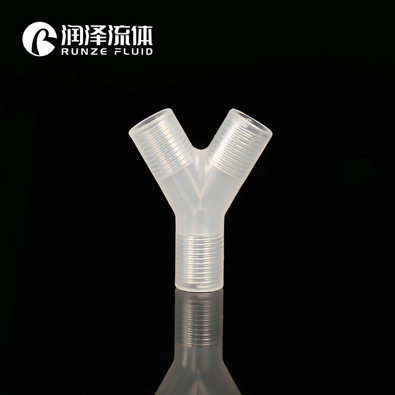 Pp Ptfe 1/428 Low Pressure Y Connectors Compatible With Fep Ptfe Pfa