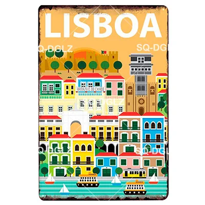 [SQ-DGLZ] LISBOA город металлический знак оловянный знак винтажный Декор доска для поделок домашний декор живопись таблички художественный плакат