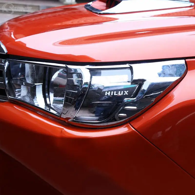 Хромированные аксессуары крышка фары для Toyota Hilux Revo 2016 2017 2018 Базовая версия