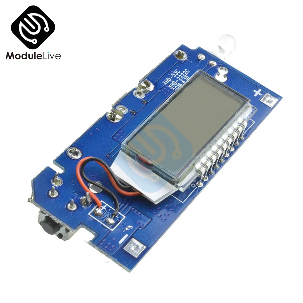 

Dual Double Two 2 USB 5V 1A 2.1A Mobile Power Bank 18650 Battery Charger Module Board For Phone LCD Display DIY KIT With Light