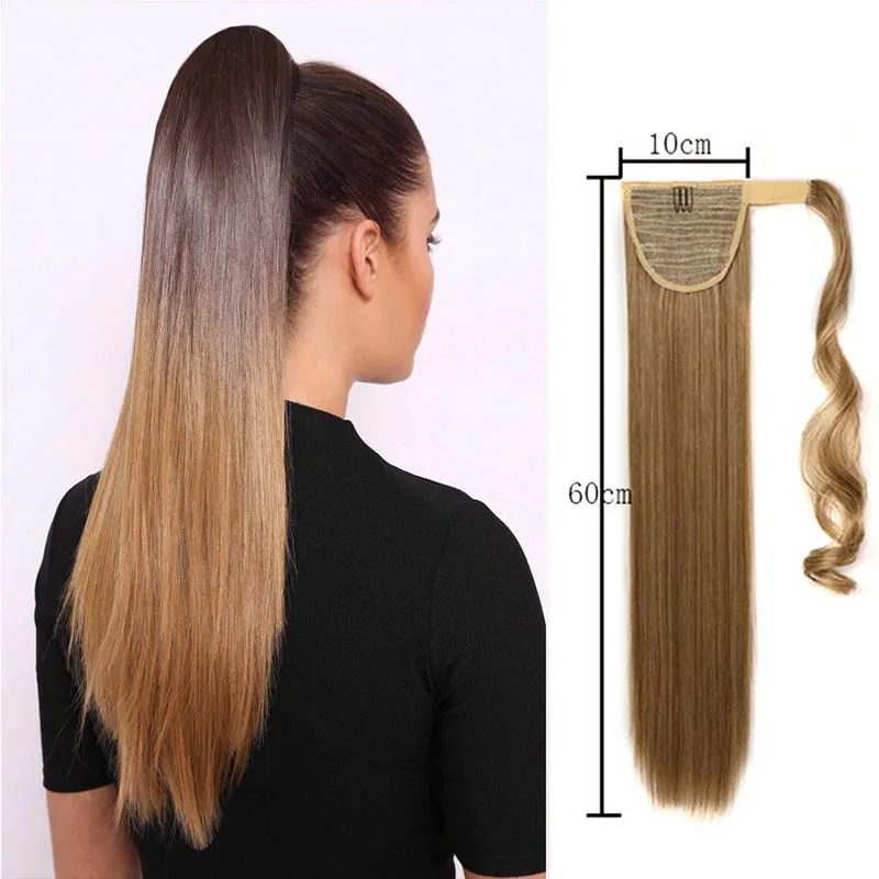 Ondulado rabo de cavalo sintético mulher garra no rabo de cavalo clip em extensъyes de cabelo ondulado estilo pont nei cauda