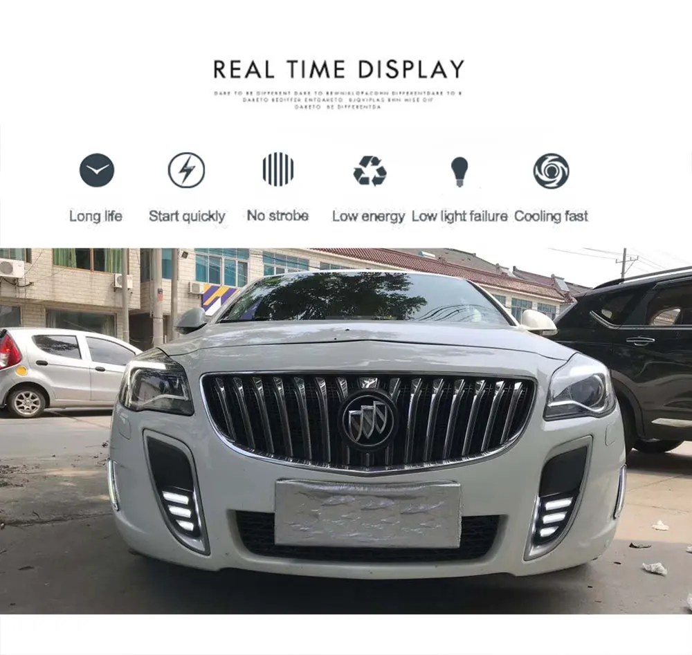 Светодиодный фонарь дневного света для Buick Regal GS 2012- высокой яркости светодиодный DRL направляющий светодиодный противотуманный фонарь с поворотным сигналом, 1 Pai