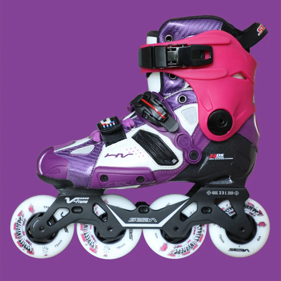 

JK 100% Original 2019 SEBA High V-frame Purple Adult Inline Skates Roller Skating Shoes Slalom Sliding FSK Patines Adult