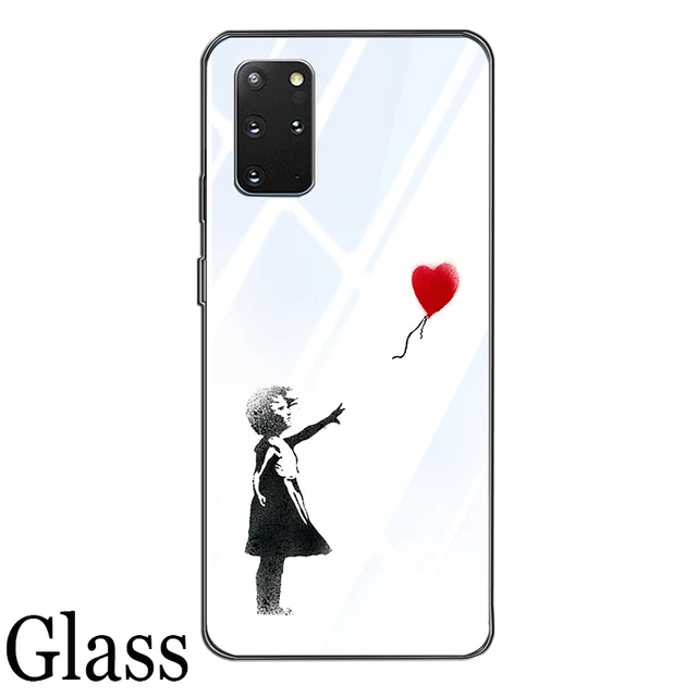 Banksy Art Glass Case for Samsung Galaxy S21 A51 S20 A50 A71 A70 S10 S9 S8 A21S M31 S10e A20 A30 Note 20 10 9 8 Lite Plus Ultra W1092