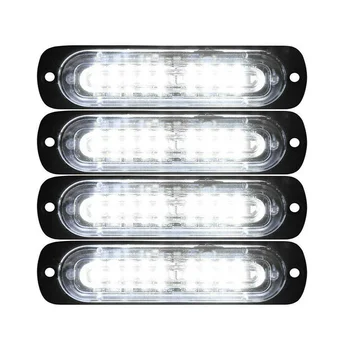 

4pcs Warning Lights 4D 10-LED Strobe Lights Flashing Warning Universal