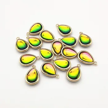 

New Arrival! 24x15mm 50pcs Aurora effect Crystal Charm for Earrings DIY Making Parts,Jewelry Accessories Findings & Components