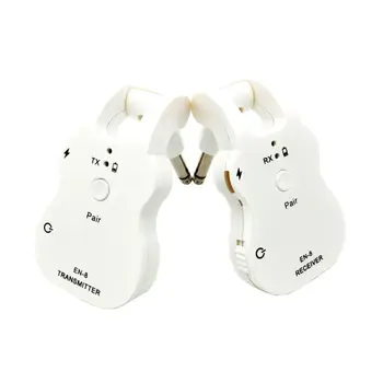 

Plug-and-play Guitar Pickup 2.4GHZ Wireless Built-in Rechargeable Digital Transmitter Receiver For Electric Guitars Bass,WHite