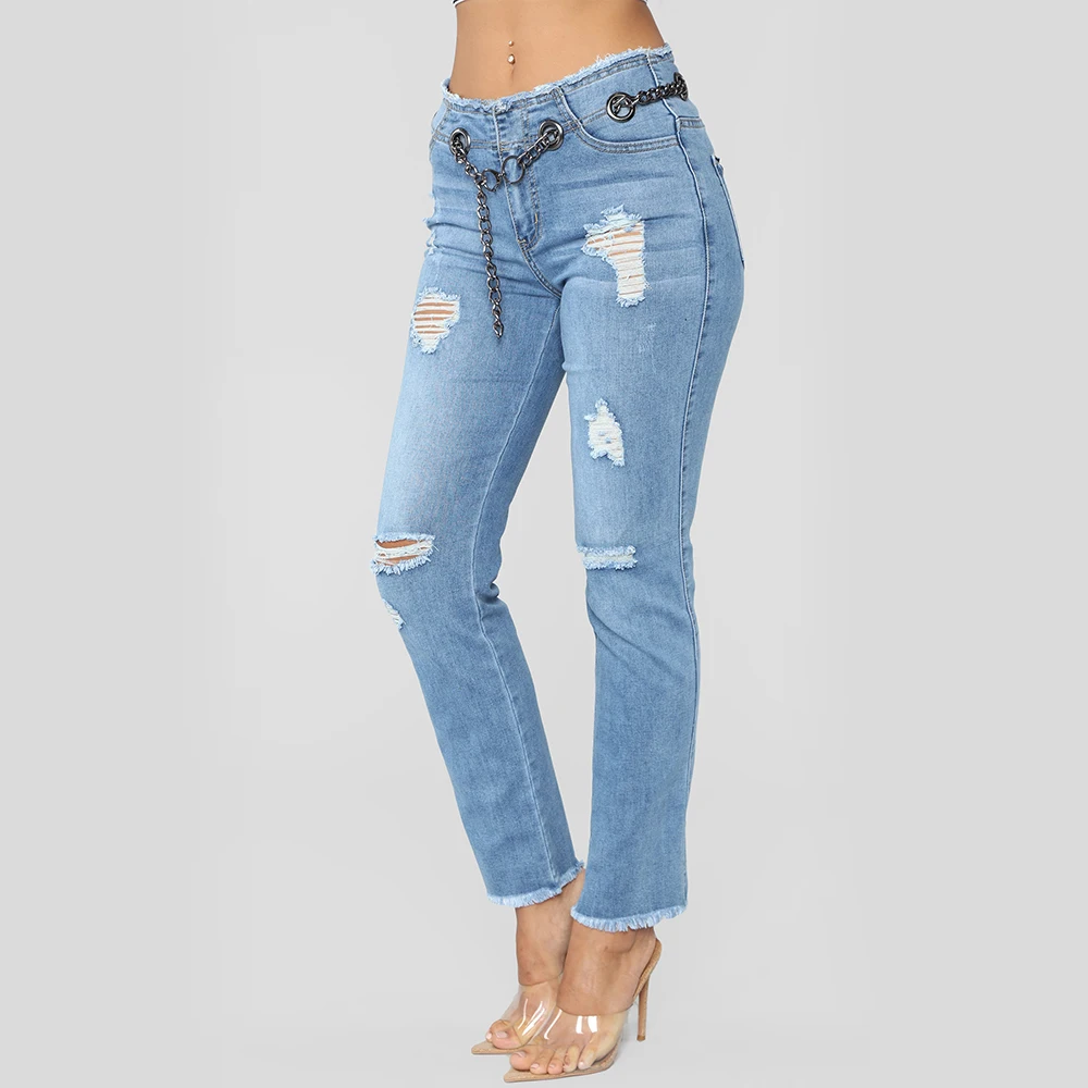 Рваные джинсы женские брюки Классные джинсовые винтажные обтягивающие джинсы женские с высокой посадкой повседневные узкие брюки женские узкие джинсы, брюки D40