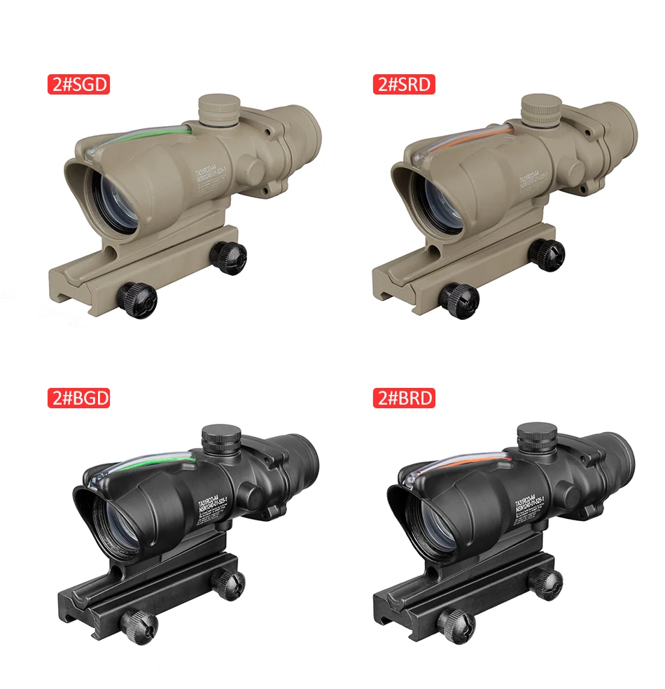 Acog 1x32 тактический Красный точка зрения настоящий зеленый волоконно-оптический прицел с Пикатинни для M16 винтовка охотничий прицел
