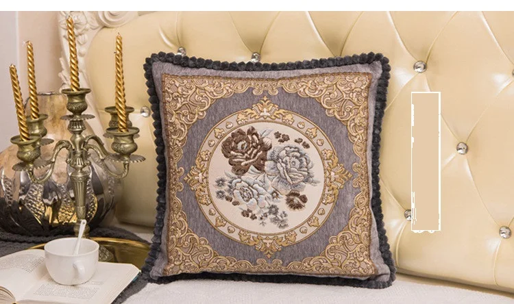 Европейский стиль, рельефная жаккардовая декоративная подушка с цветочным рисунком, наволочка для дивана, Новогоднее украшение для дома, fundas cojines