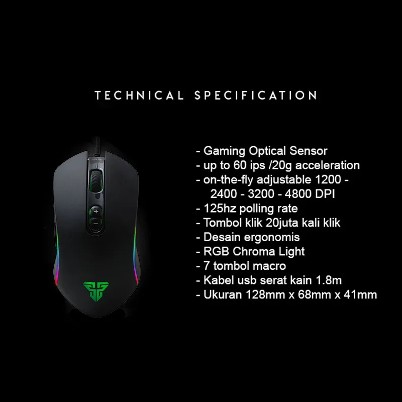 Fantech X9 4800dpi USB Wired 6 Buttons Optical Gaming Mouse LED Backlight For PC Slim Mouse Wireless Mouse For PC Laptop mice