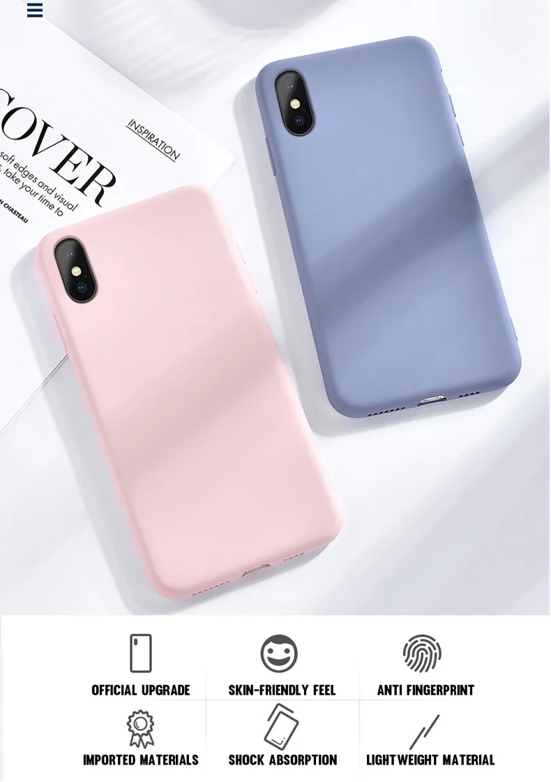 Silicone Solid Candy Color Case for Samsung Galaxy S7 S8 S9 S10 Plus Note 8 9 10 A10 A20 A30 A40 A50 A60 A70 A8 A90 M10 M20 M30