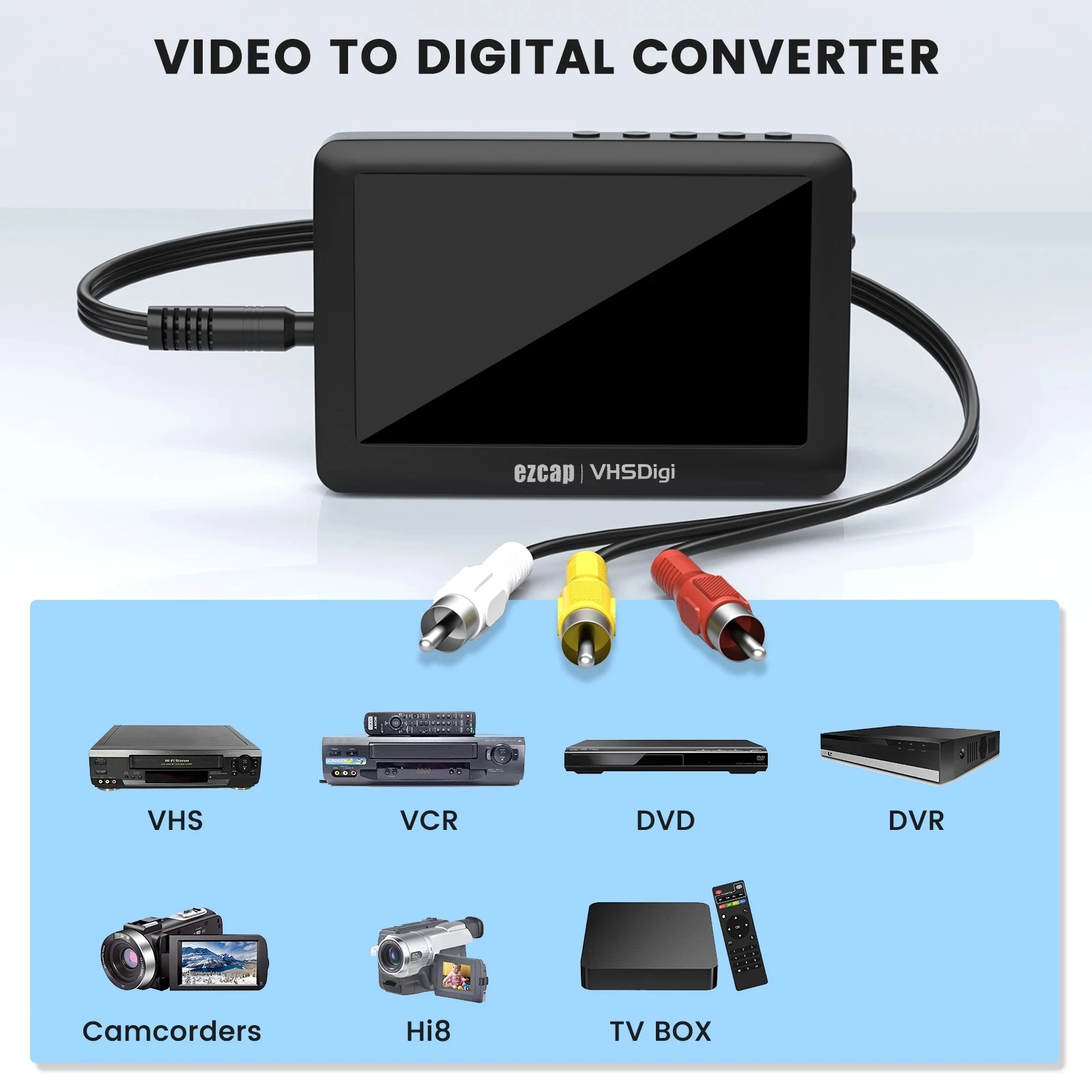 Ezcap180 AV Video Recorders,Analog Video to Digital Conversion-Record Video from VHS,VCR's, AV, RCA, Hi8, Camcorder, DVD Players