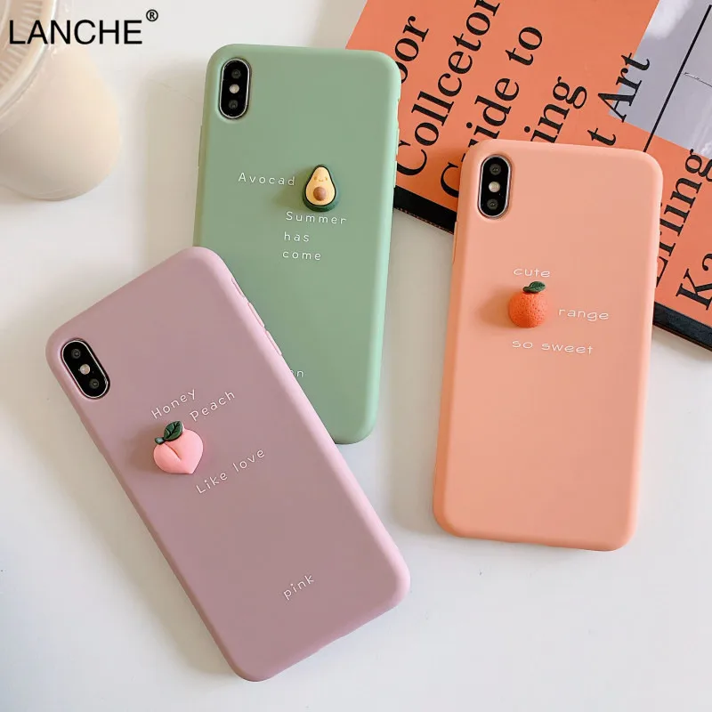 Чехол для телефона LANCHE 3D с фруктами iphone 11 Pro Max 6 6s 7 8 Plus X XS XR мягкий чехол