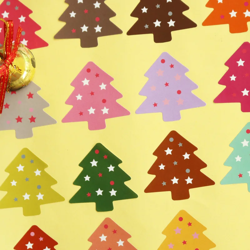 200 шт веселые рождественские наклейки необычная Рождественская елка Deco стикер DIY Красочные Скрапбукинг Канцелярские наклейки для записной книжки