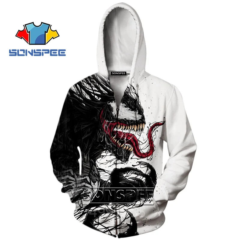 SONSPEE/толстовка с 3D принтом venom Parasitic alien Harajuku; повседневные толстовки для мальчиков и девочек-подростков; уличная толстовка с капюшоном; одежда; Z21 - Цвет: 3