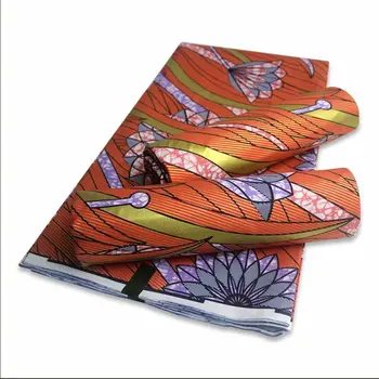 

New Arrival African Gold Wax Fabric 100% Cotton High Quality African Gold Powder Fabric Wax Print Ankara Wax 6yards