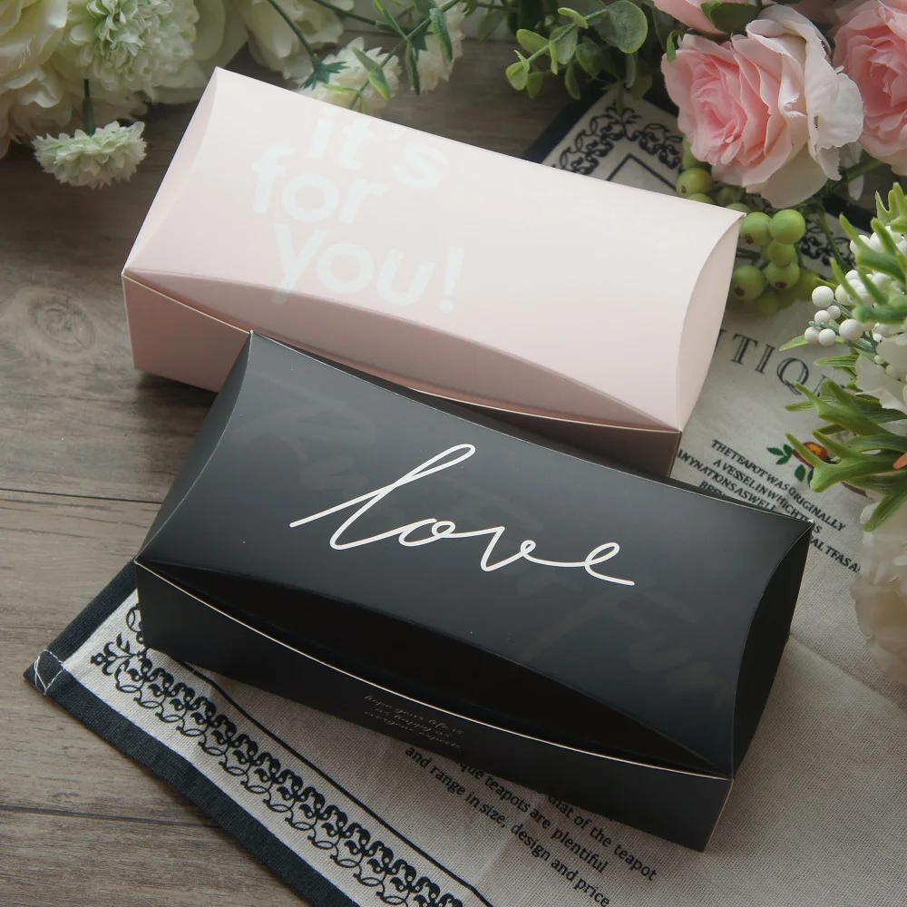 18.5*9*6cm 10 Pcs black white pink paper Box as candy packaging Party wedding Birthday Gift Baking Boxes Food soap Packaging