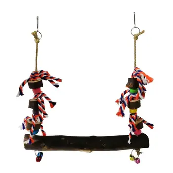 

Parrot Chew Toy Bird Perch Colorful Building Block Cotton Rope Small Pet Swing