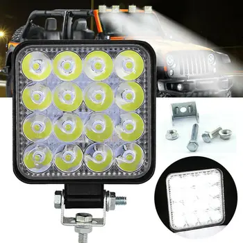 

1PCS 48W LED Work Light Flood Beam LED Car Square Off-road Lamp Fog Lighting Exterior For Boat SUV Truck Working Light