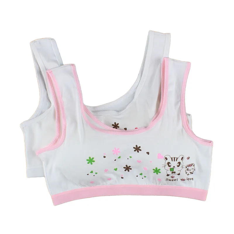 1pc Cotton Baby Girls Bras Solid Color Young Girls Underwear For Sport
