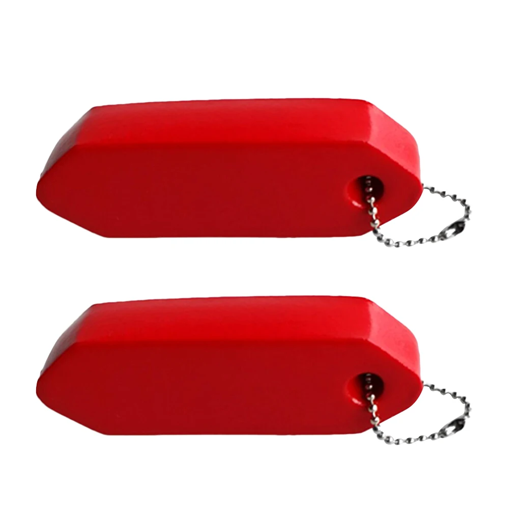 2Pcs Floating Foam Keychain Boating Yachting Key Floats Water Buoyant Key Ring with Stainless Ball Chain, Red