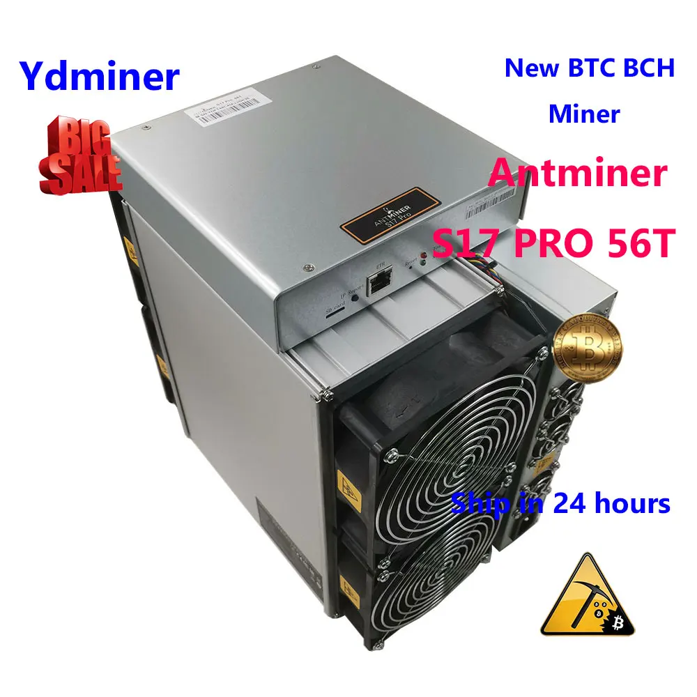

Antminer S17 pro 53 T 56 T PSU new turbo miner miner BTC BCH Asics better than Bitmain s9j t9 + T17 S17 whatsminer M3X M21s m20s