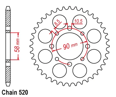 520 цепь 42T 45T мотоциклетная Звездочка для Honda CA125 S Rebel 95-00 для KTM 200 Duke 125 Duke 11-13