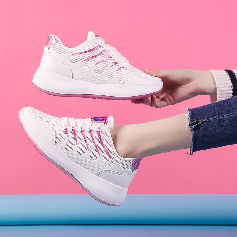 air breathable women shoes spring summer ladies sneakers korean female height increasing moccasins lady mesh vulcanized shoes  (7)
