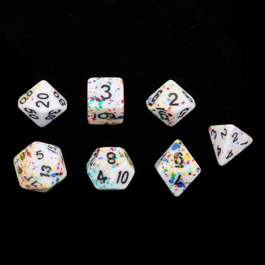 7Pc Multi-sided Dices Set D4-D20 MTG DND RPG Board Game Dice for D&D Roleplaying Party Casino Table Game Toy