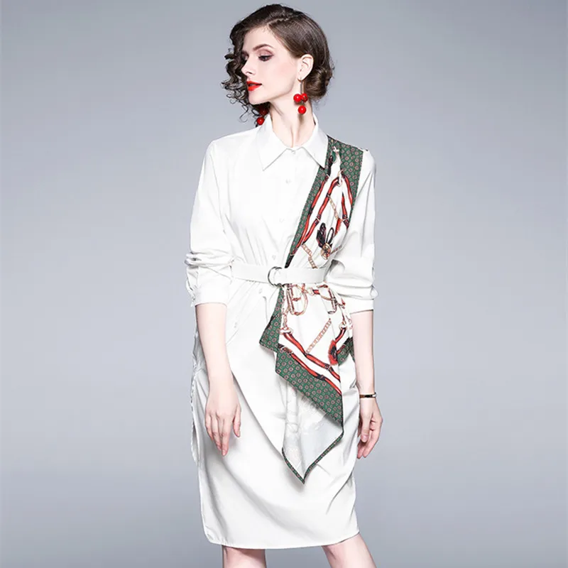 ladies white shirt dress