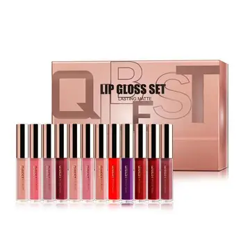 

12pcs Matte Liquid Lipstick Set Waterproof Makeup Lip Gloss Comfortable Long-lasting Lipgloss Kit Cosmetics Valentien's Day Gift