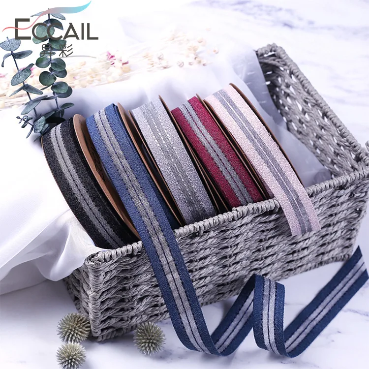 

10yards 10/25/40mm stitch stripe Organza Ribbon For DIY Home Decoration Gift Wrapping Christmas Ribbons