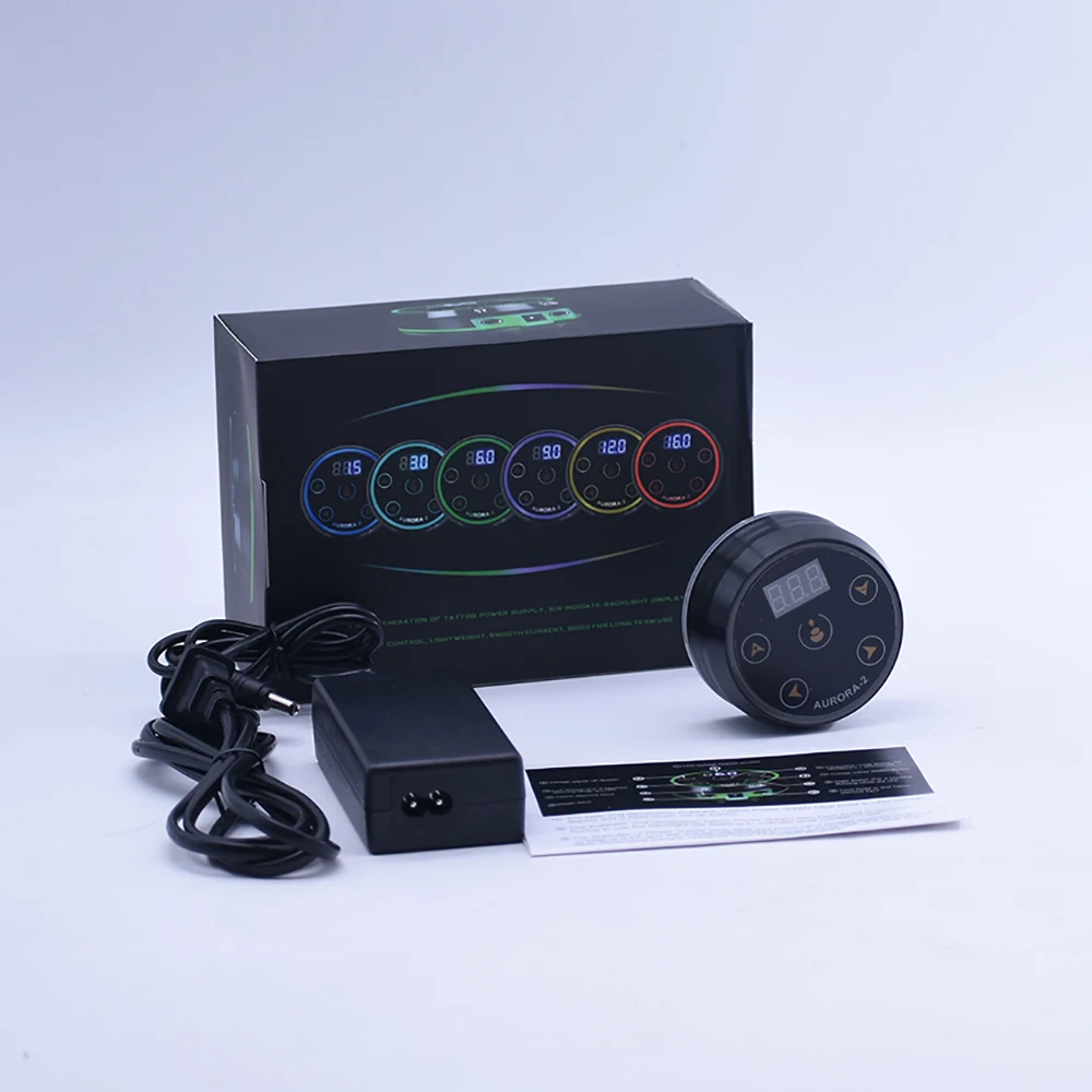 Профессиональная мини-критическая Аврора lcd Татуировка блок питания с адаптером питания для катушки и поворотная тату-машина(EU/US/AU/UK