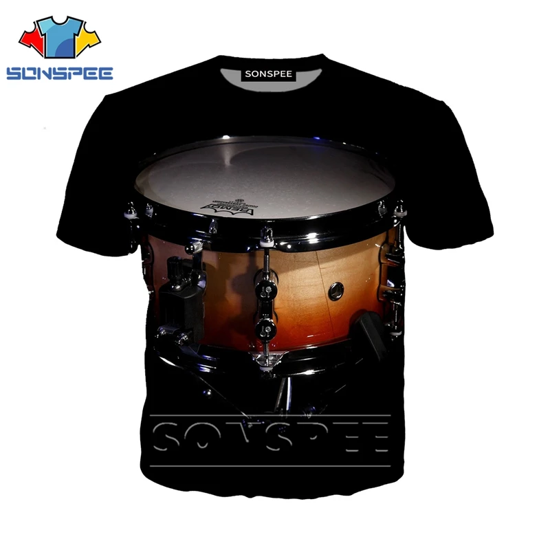 Anime 3d print funny music t shirt Men Women fashion t-shirt drum set sexy kids Harajuku top tee Funny shirts homme tshirt A48