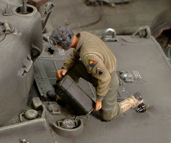 Новый несобранный 1/35 команда США заправка (без резервуара) Набор фигурок из смолы