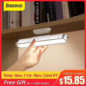 

Baseus LED Desk Lamp Magnetic Table Lamp for Study Cabinet Light USB Rechargeable Stepless Dimming Dormitory/kitchen/wardrobe 5V