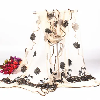 

Voile Lace Scarves Shawls Silk Feeling Shawls for Lady Fashion Spring Autumn New Fashion Wrap Scarf Elegant Hot Sale