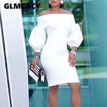 Для Женщин Слэш шеи сексуальное облегающее миди платье наполовину спущенный рукав по колено платье формальное элегантное, праздничное, вечернее платье Vestidos