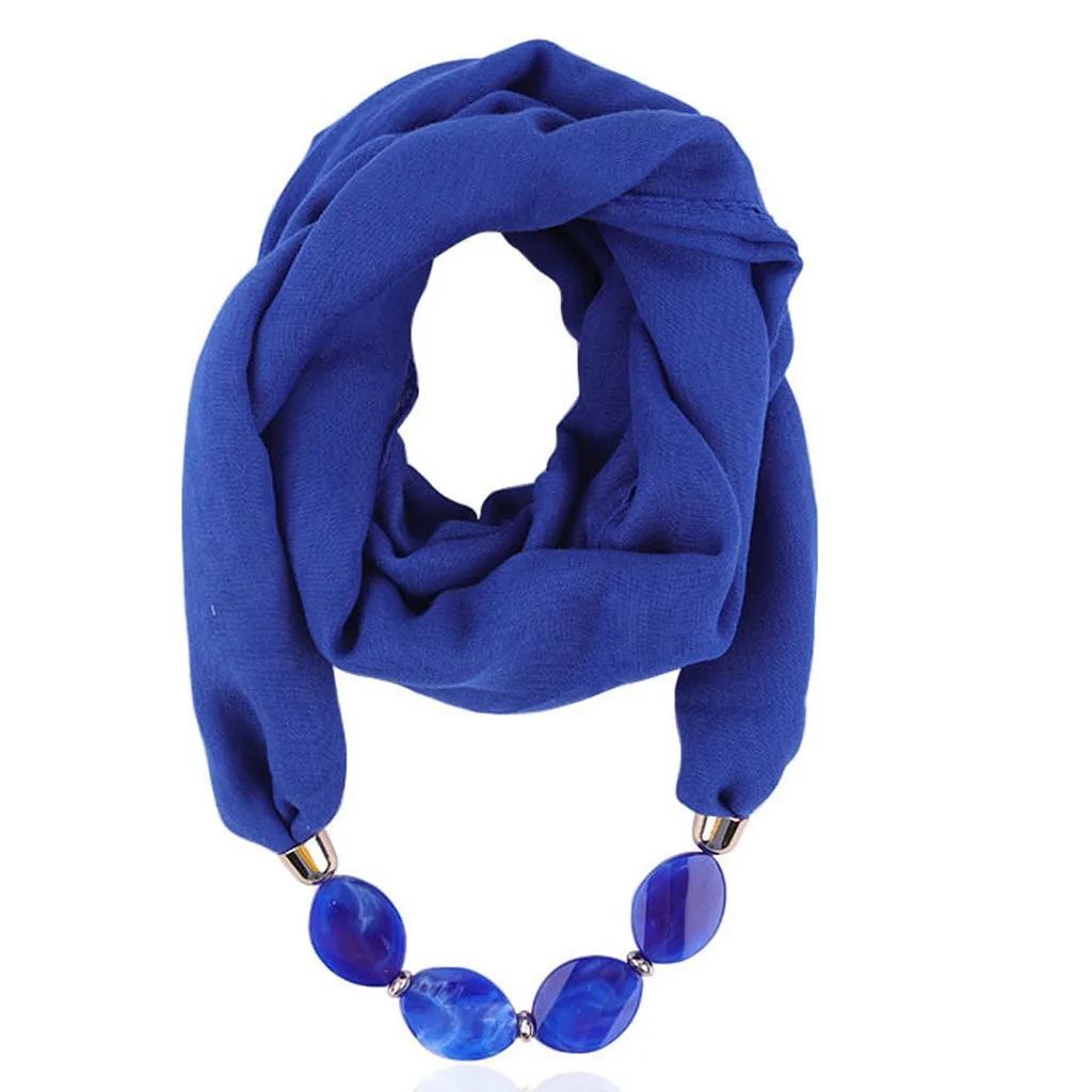 Многостильное ювелирное изделие, массивное ожерелье, кулон, шарф, женский шейный платок в богемном стиле, шарф, этнический стиль, мягкое ожерелье, шарф - Цвет: Dark Blue
