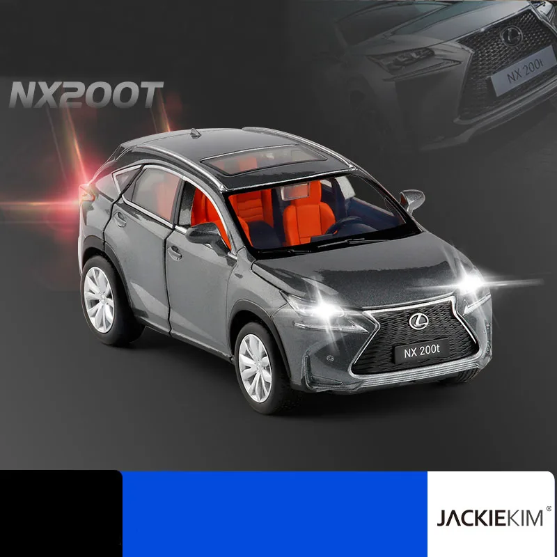 1:32 весы Lexus NX200T SUV синий белый серый с откидной спинкой Muaical мигающий для детей игрушки подарки - Цвет: Серый