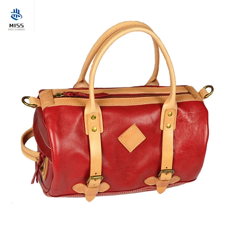 

Cowhide Outdoors Will Capacity Package Tree Paste Vegetable Tanning Leather Cowhide Soft Handbag 32070