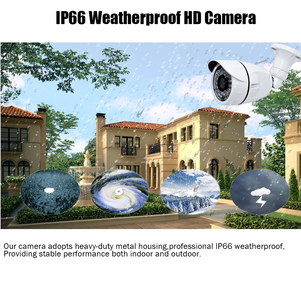  HKIXDISTE CCTV 4CH DVR 1080P Outdoor IR Night Camera Home Security System 4 Channels 2.0MP Surveill - 4.00015E+12