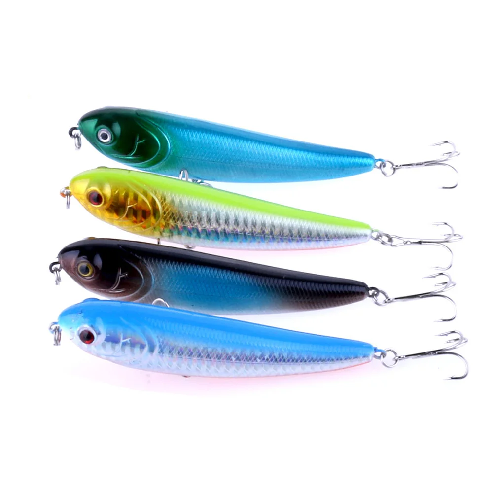 1 шт. Топ воды Popper Рыбная приманка приманка-карандаш 10cm 14g бас Щука искусственная 3D